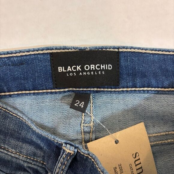 Black Orchard Gigi High Rise Straight Leg NEW Size 24 Color Little Boy Blue - Picture 11 of 15